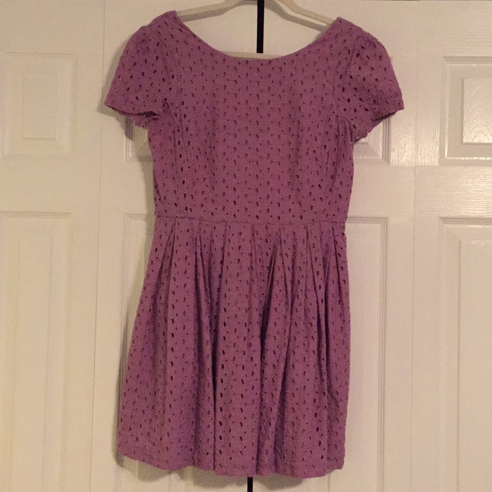 Jack Wills Lilac Eyelet Dress